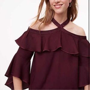 LOFT Red Off Shoulder Top